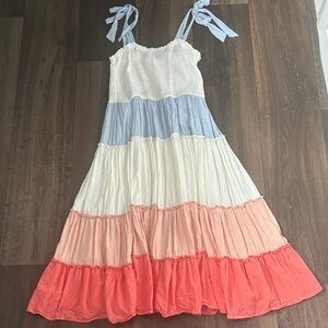 She + Sky Women's Medium Botique Color Block Midi Dress